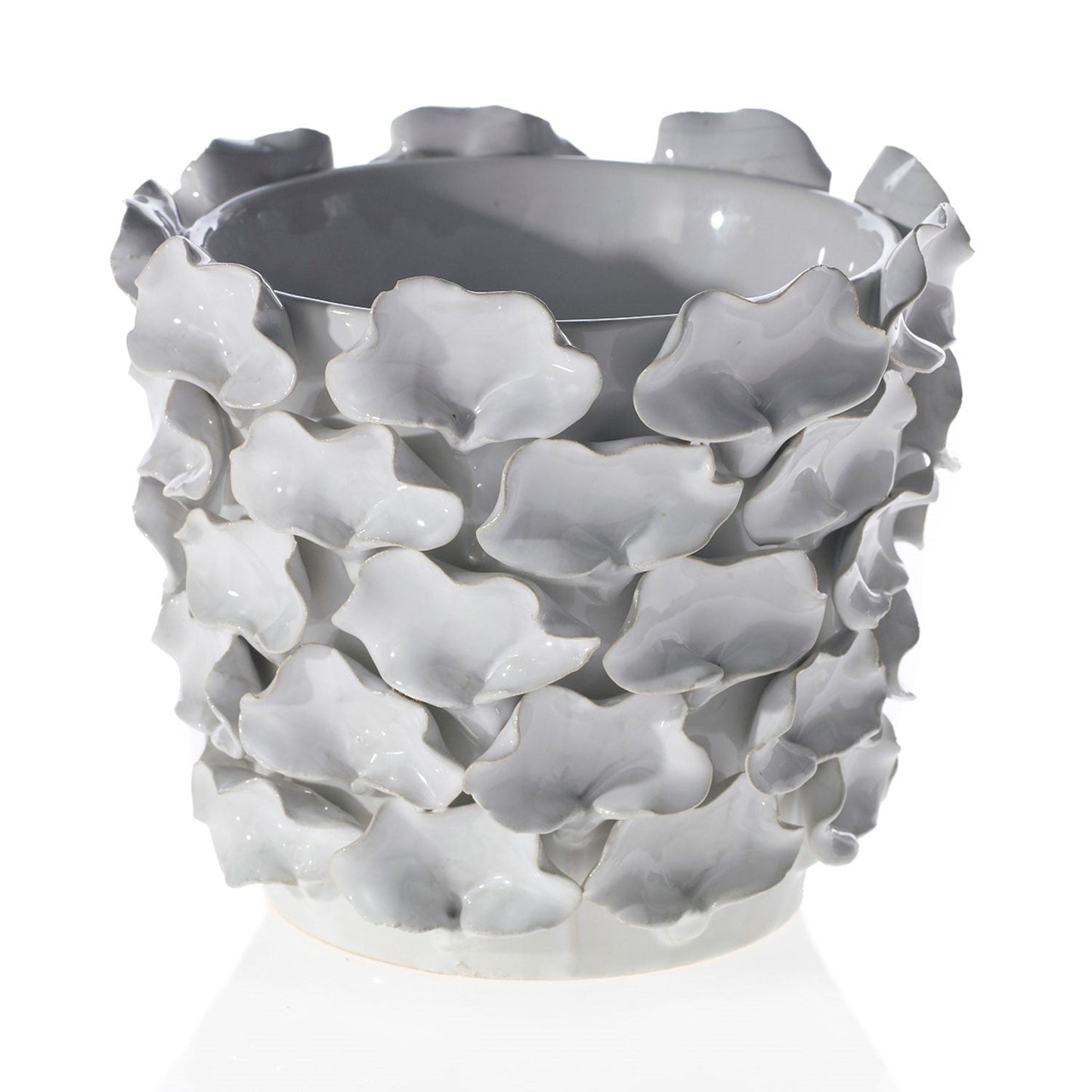 White Petal Pot