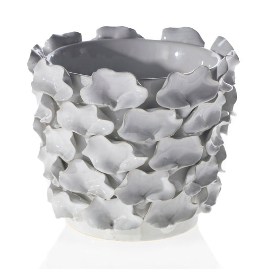 White Petal Pot
