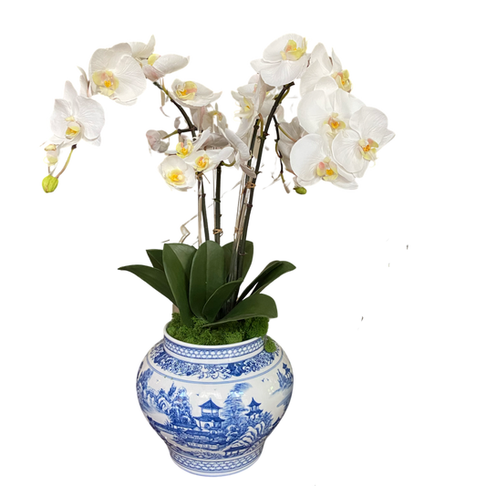 Chinoiserie Vase Silk Orchid