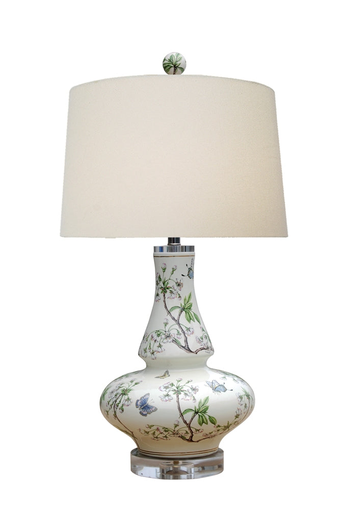 Porcelain Lamp Green Pastels