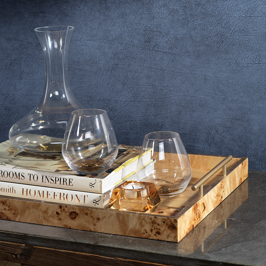 Large Burl Wood Tray