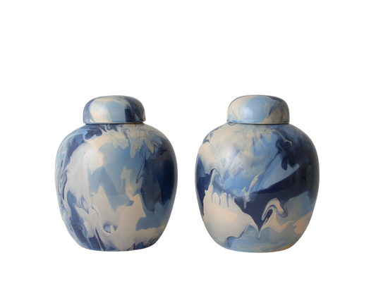 Blue Dripped Ginger Jar: Sold separately