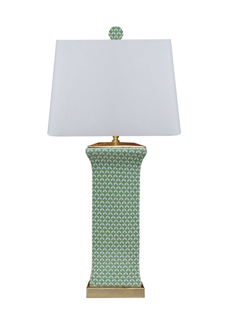 Green Geometric Porcelain Lamp